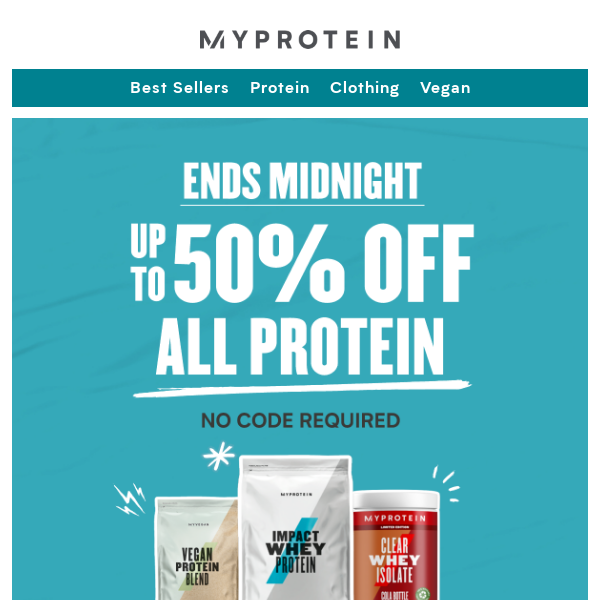 Final Day - Impact Week sale, Up to 50% off protein 💪