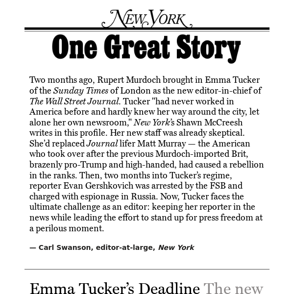 Wall Street Journal Names Emma Tucker First Female Editor-in-Chief
