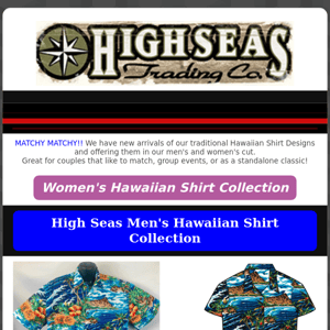 Men's and Women's Traditional Hawaiian Shirts back in stock