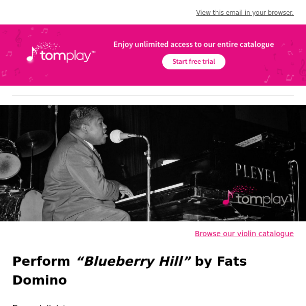 🎻 New sheet music: Play Blueberry Hill by Fats Domino