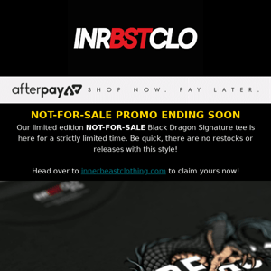 LTD EDITION Black Dragon Signature tee promo is almost over!