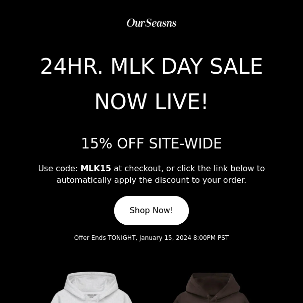 MLK DAY SALE NOW LIVE!