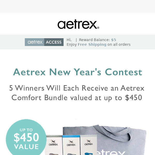 CHANCE TO WIN up to $450 Aetrex Bundle 🏆