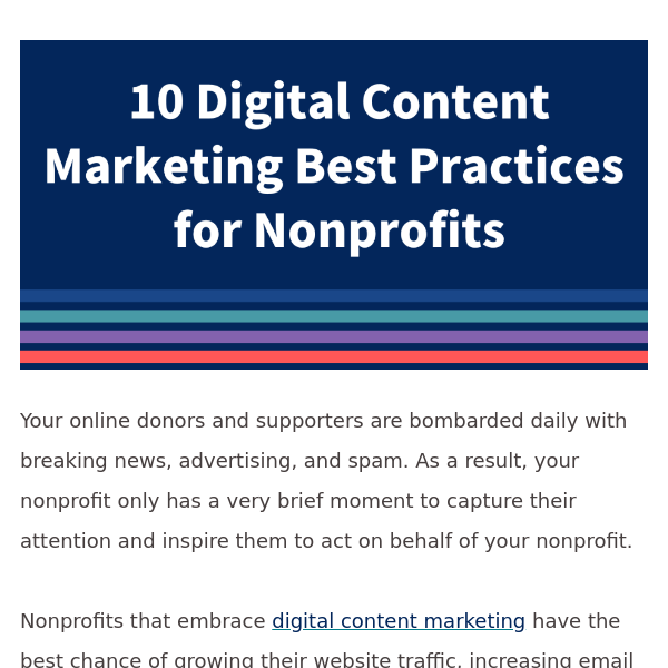 10 Digital Content Marketing Best Practices for Nonprofits