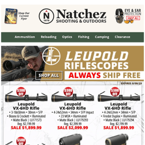 Leupold Riflescopes Always Ship Free