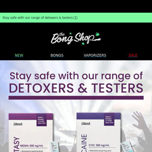 Stay safe with our range of detoxers & testers 🧫🧪