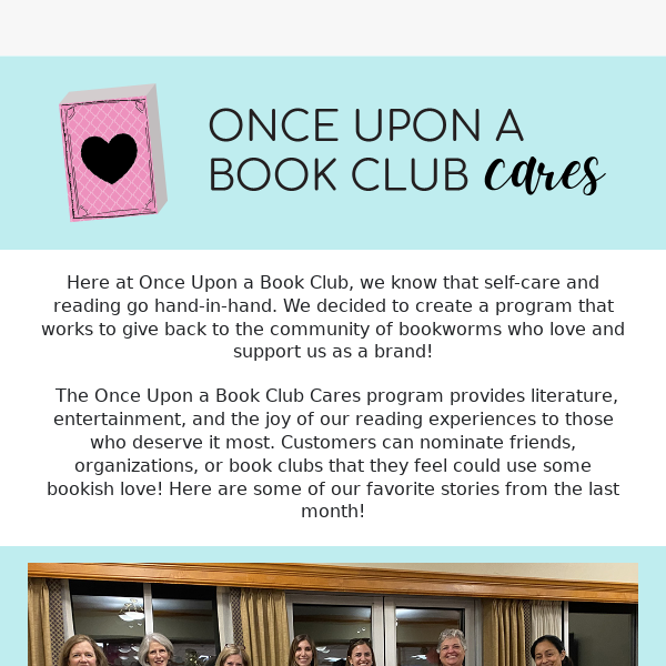 Once Upon a Book Club Cares ❤️ November Newsletter