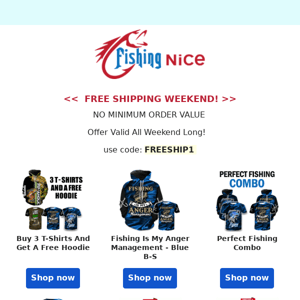 New Product-Free Shipping weekend for fishing lovers.