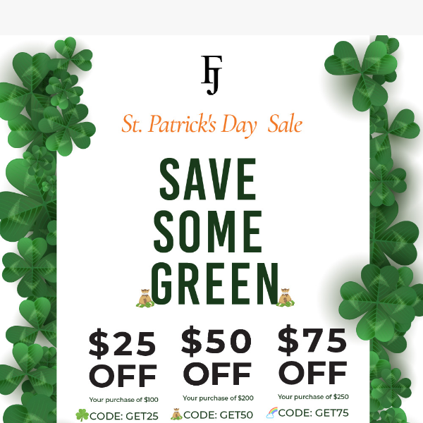 💚 Final Call: Save up to $75 sitewide!