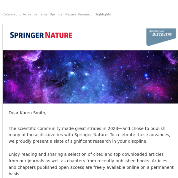 Must-read research: Springer Nature’s 2023 highlights in your discipline