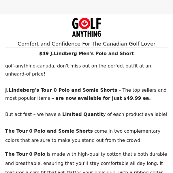 🔥HOT🔥  $49.99 J.Lindeberg Men's Tour 0 Polo and Somle Shorts