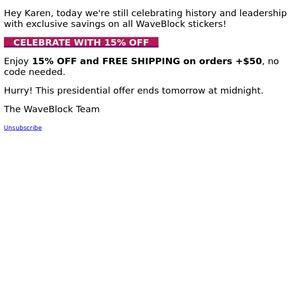 [15% OFF] Presidents' Day Sale ends tomorrow!