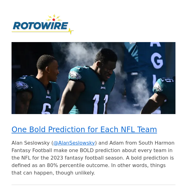 32 Bold Fantasy Football Predictions - 1 for EVERY NFL Team - RotoWire