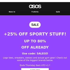 Extra 25% off sporty stuff! ❤️‍🔥