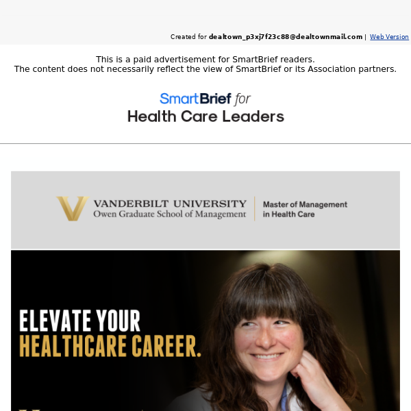Accelerate Your Healthcare Career with Vanderbilt Business.