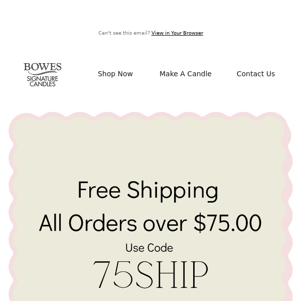 Free Shipping for Orders over $75