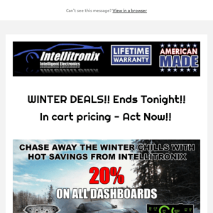 Winter $avings - Ends Tonight - Act Now!
