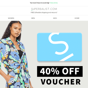 🔔 ATTENTION: 40% OFF VOUCHER 🔔