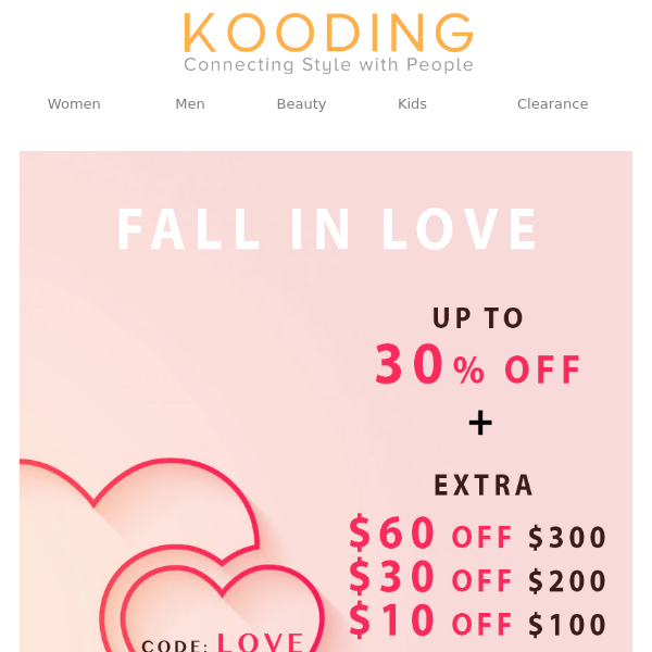 Fall in Love w/ up to $60 OFF