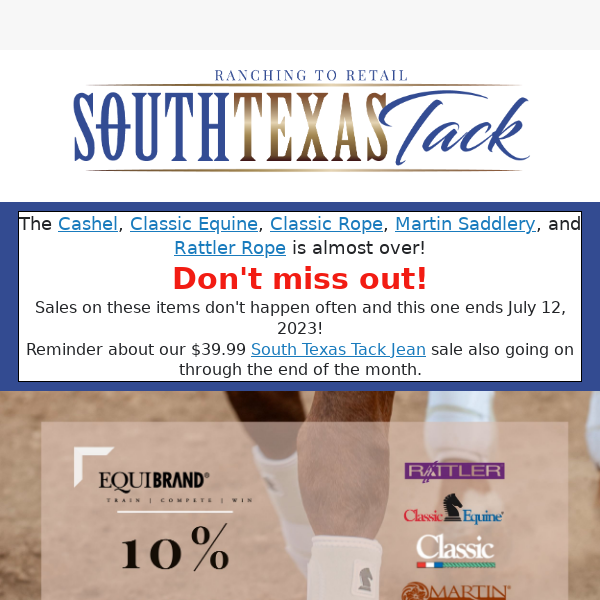Last Chance to Save on Equibrand - Ends Wednesday