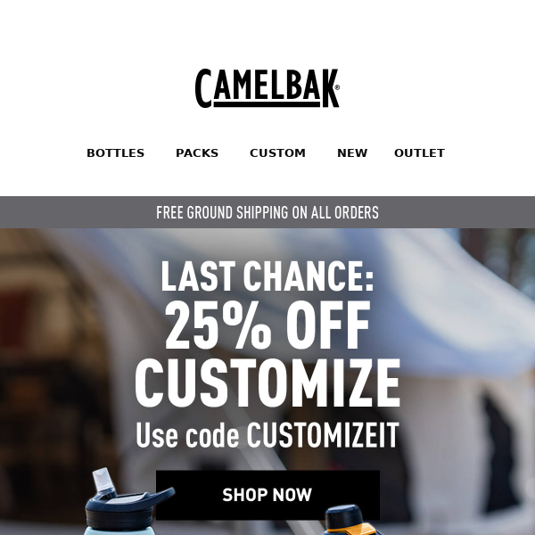 ENDS AT MIDNIGHT: 25% Off Customize