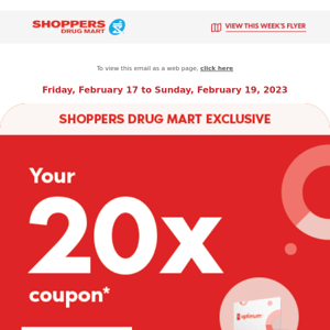 It’s here! Load your 20x coupon now...