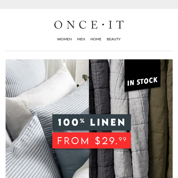 100% linen bedding from $29.99 🔥