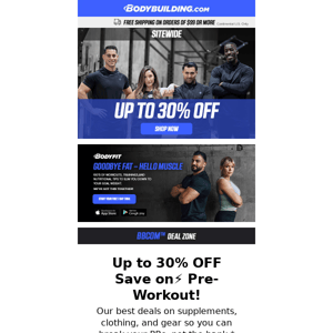 Up to 30% OFF ⚡ Pre-Workout!