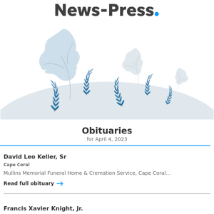 Obituaries for April 4, 2023