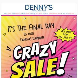 ⏰ Final Day To Our Famous Summer Crazy Sale