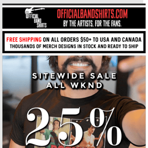 25% OFF sale all wknd long 🤘