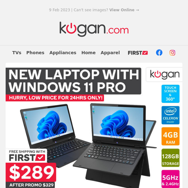 💻 New Touchscreen Laptop With Windows 11 Pro $289 (Rising to $329 in 24HRS!)