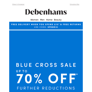 Blue Cross Sale: up to 70% off + FREE DELIVERY WYS £15