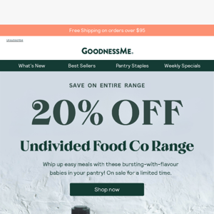 20% off Undivided Food Co