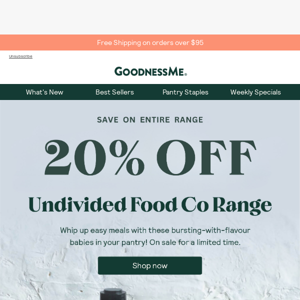 20% off Undivided Food Co