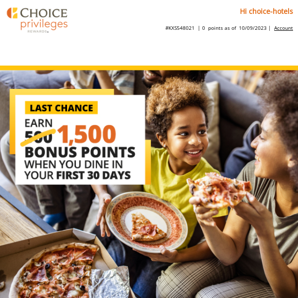 NOW EXTENDED ⚠️ 1,500 Bonus Points on Dining