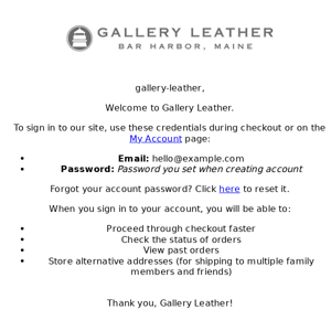 Welcome to Gallery Leather