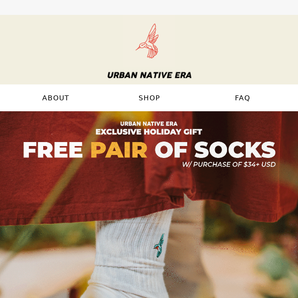 Last chance to get a FREE pair of socks!