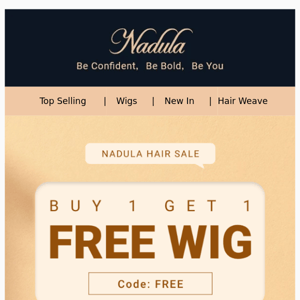 Buy one get one free wig, $0 get second wig!