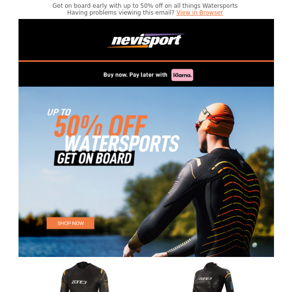 Up to 50% off Watersports | Get on Board