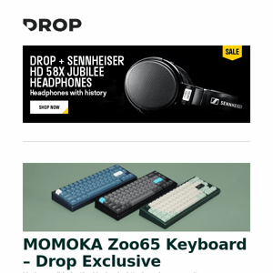 MOMOKA Zoo65 Keyboard – Drop Exclusive, Moon Key Fossil Resin Wrist Rest, Drop Black and White Coiled Keyboard Cable and more...