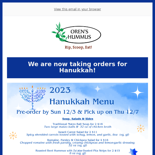 🕎 Set the Table with our Hanukkah Menu 🍷