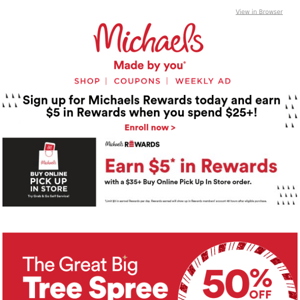 You (really) deserve FIFTY PERCENT off all trees! The tree spree is ON.