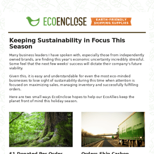 Keeping a Focus on Sustainability