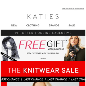 Uh-oh, Literally Minutes Left! ALL Knitwear NOW $22.99* WAS $84.99