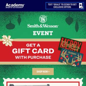 Get up to a $100 Gift Card with a Smith & Wesson Purchase