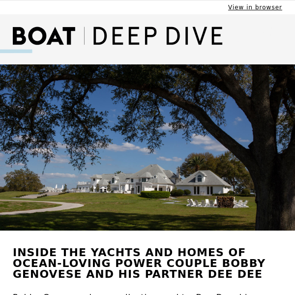 Inside the lives of ocean-loving power couple Bobby Genovese and his partner Dee Dee