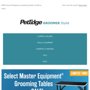 Select Master Equipment Tables on SALE