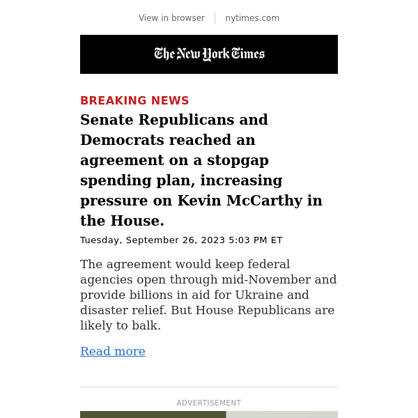 Breaking News: New Senate plan aims to head off government shutdown