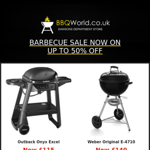 Weber, Outback, Cadac - BBQ Sale Up To 50% Off!